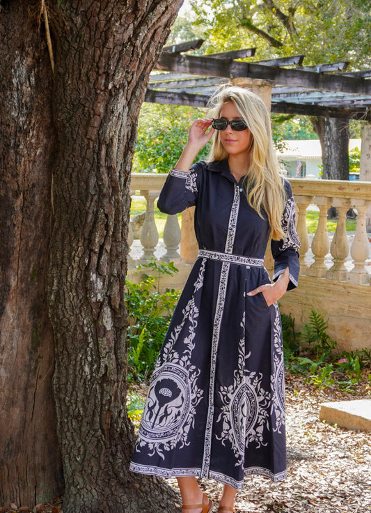 Chelsea Maxi Dress in poppy black by Isla Payal