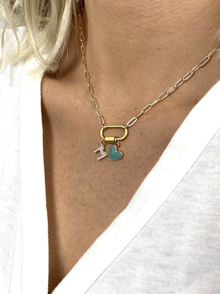 Charm Bar- Clingy Carabiner Necklace in gold by Farrah B