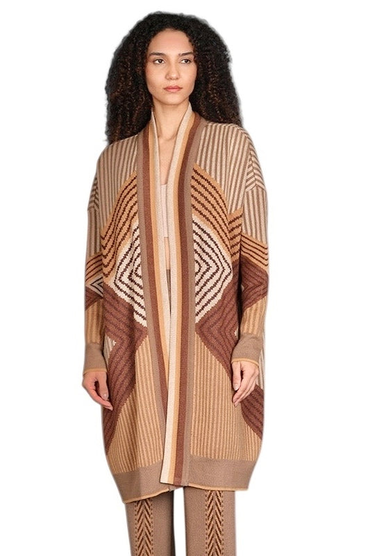 Ainoah Knitted Coverup in caramel by Conditions Apply