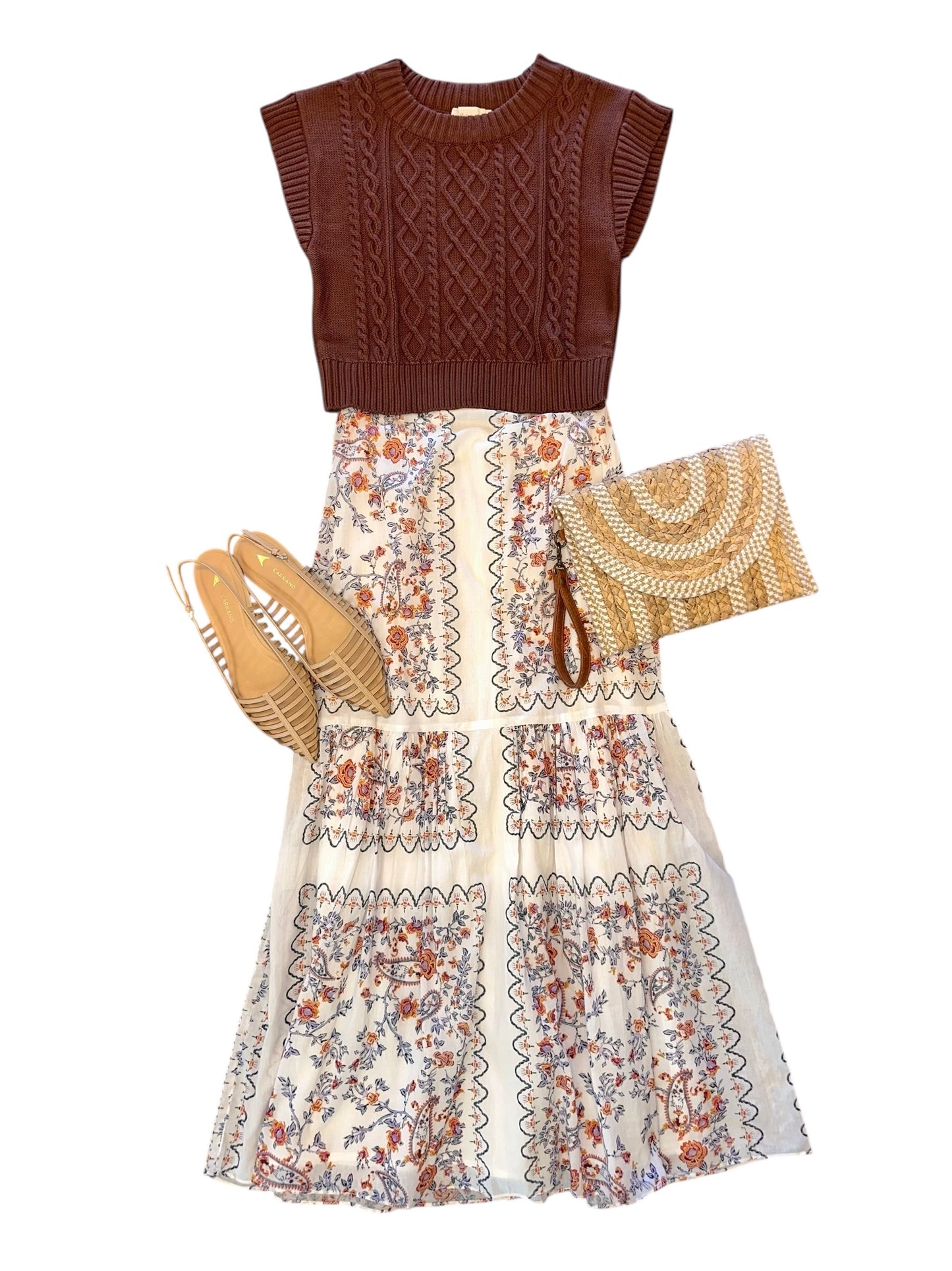 Gigi Sweater Vest in cocoa by Cleobella