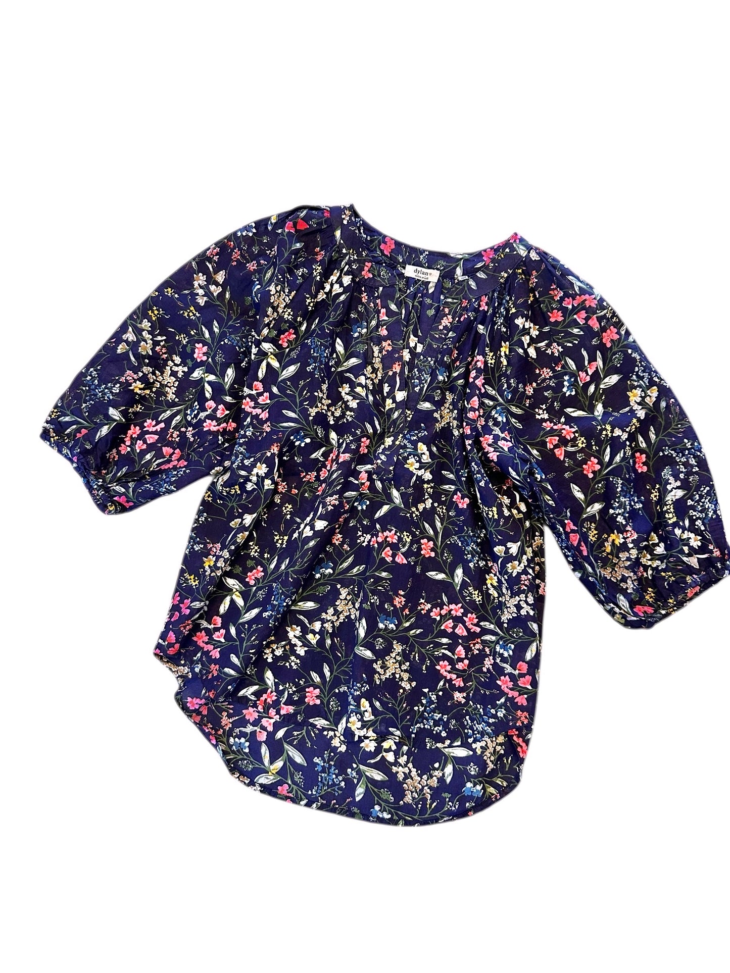 Anna Floral Printed Top in navy by Dylan
