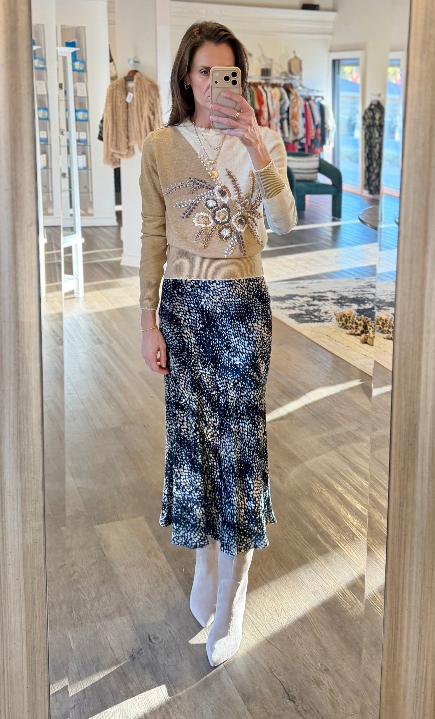 Ferrix Embroidered Sweater in ivory by Conditions Apply