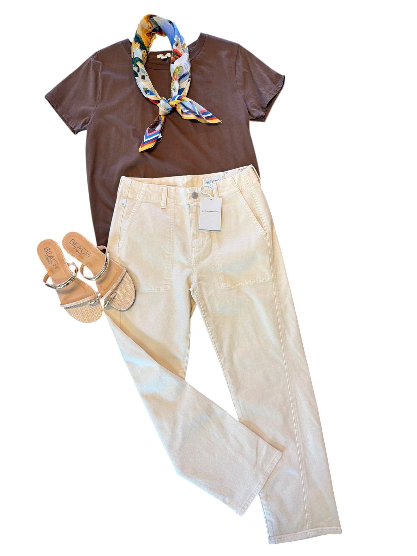 Boyfriend Crew Tee in soft brown by Dylan