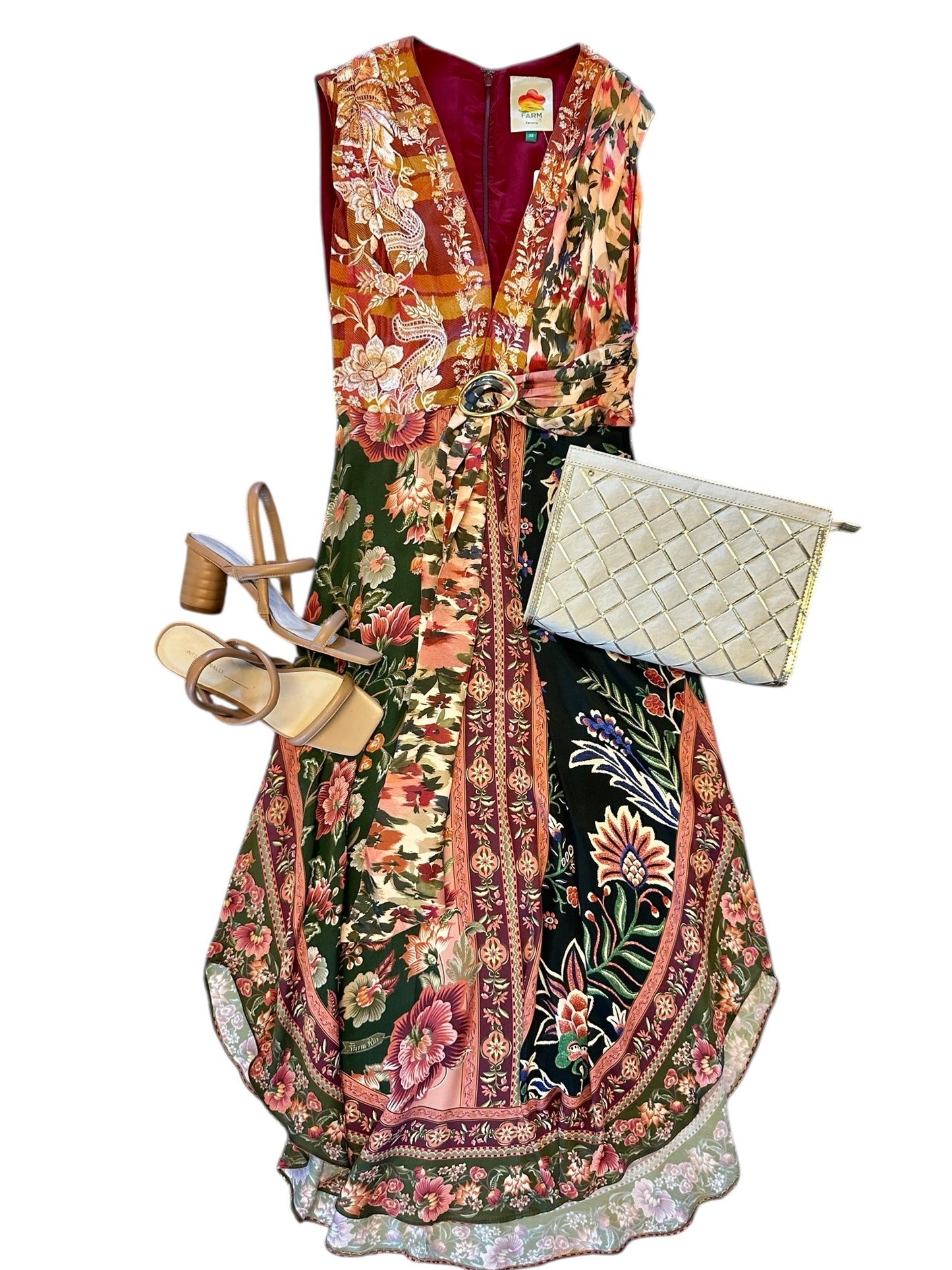 Winter Garden Mix Sleeveless Maxi Dress in black multi by Farm Rio