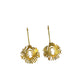 Bronze Earring with Stick & Circle in gold by Ximena Castillo