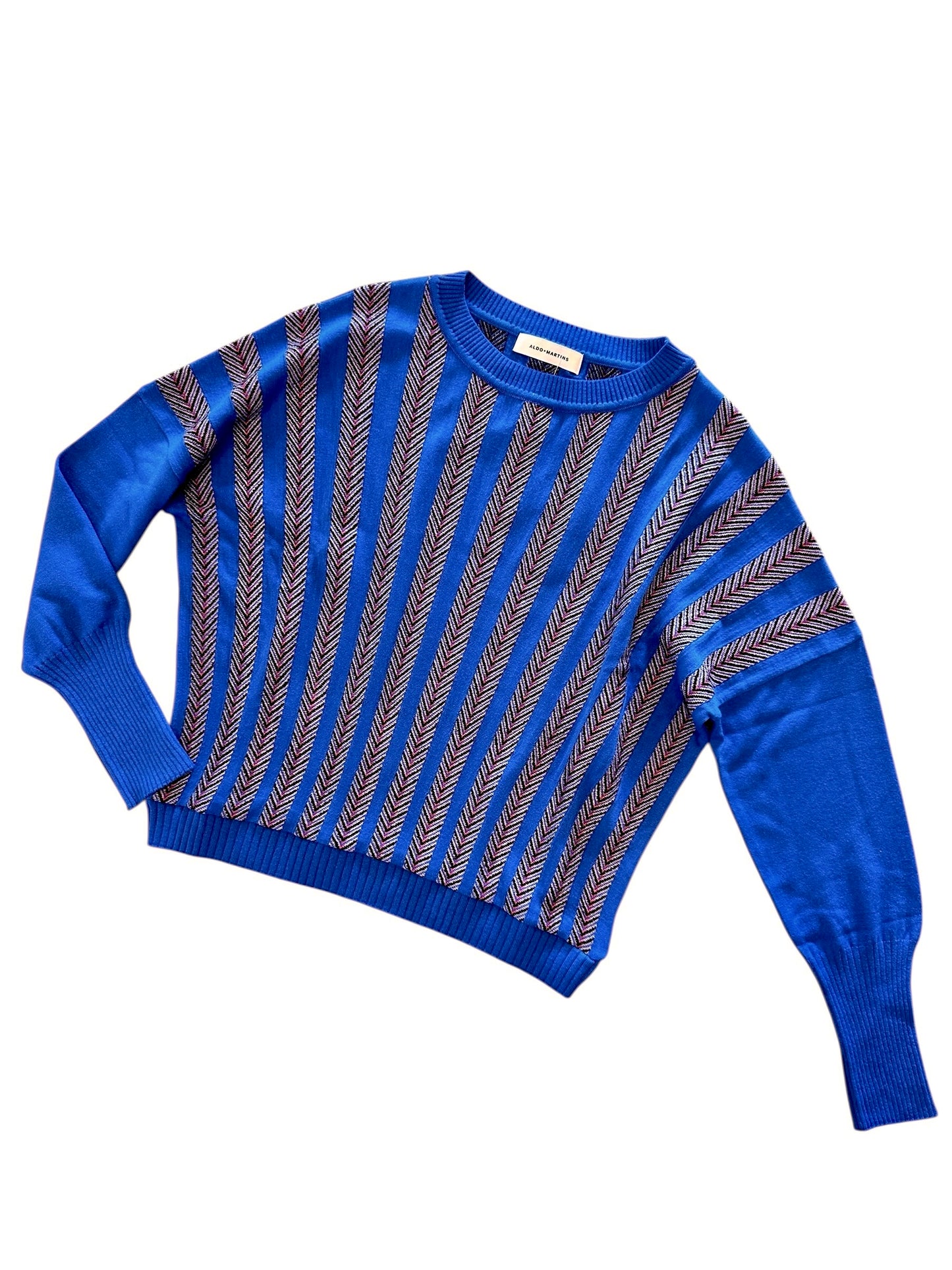 Makalu Patterned Sweater in blue/black by Aldo Martins