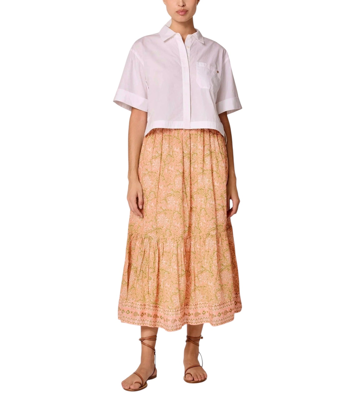 Charlene Ankle Skirt in Cecil blush by Cleobella