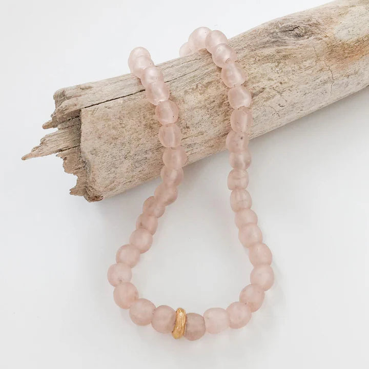18" Glass Washer Necklace in blush by Virtue