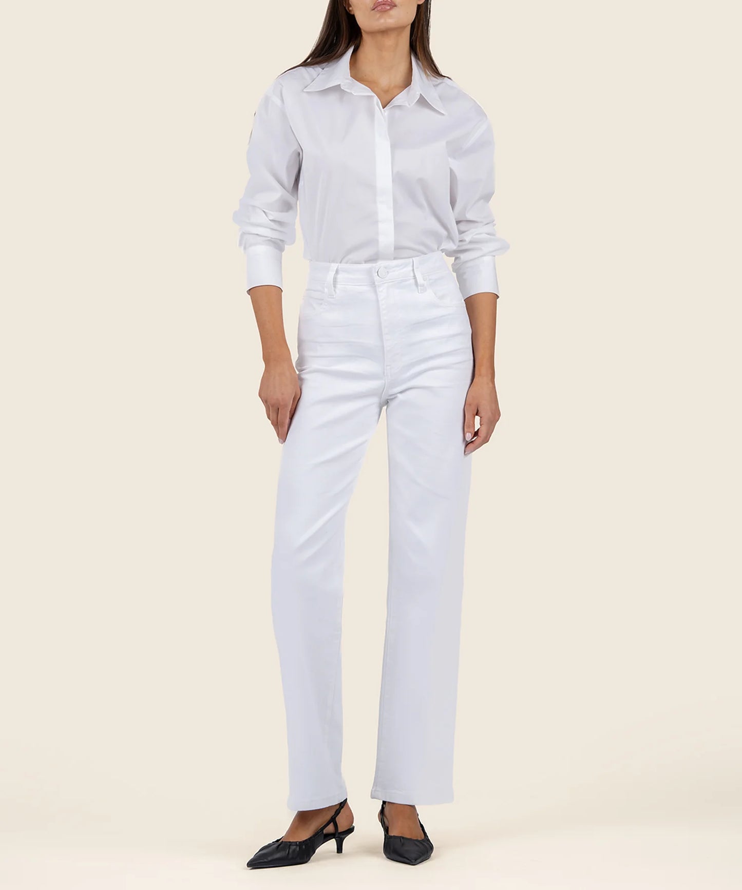 Sienna High Rise Wide Leg in optic white by KUT