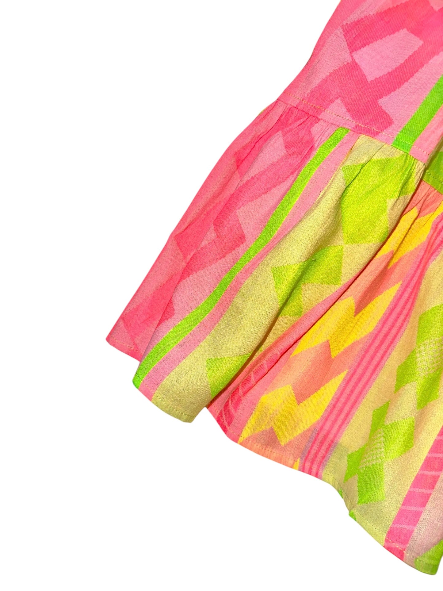Colorful Tiered Short Print Dress in neon by Nema