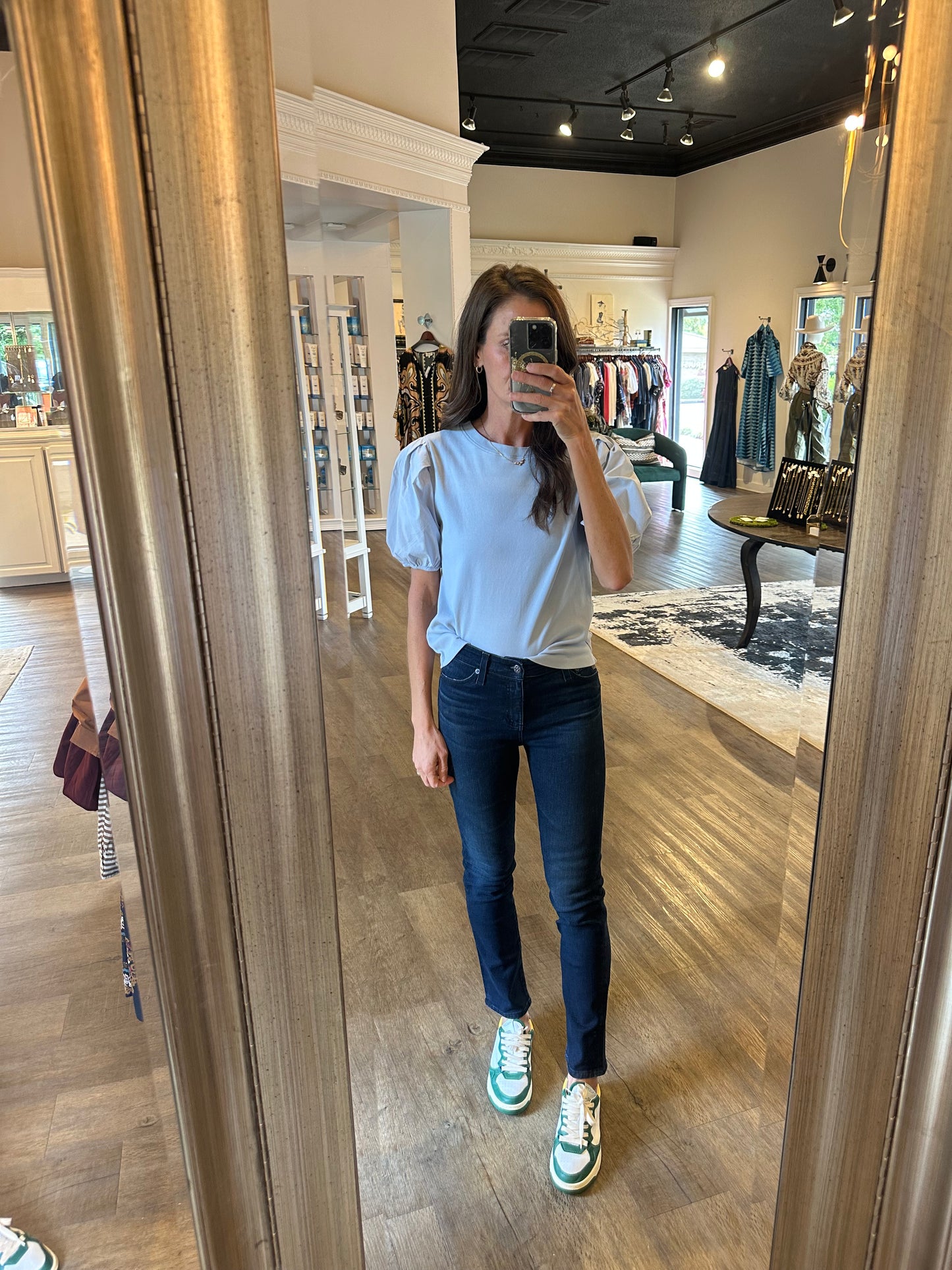 Cate Jude Rib Top in light sky by Dylan