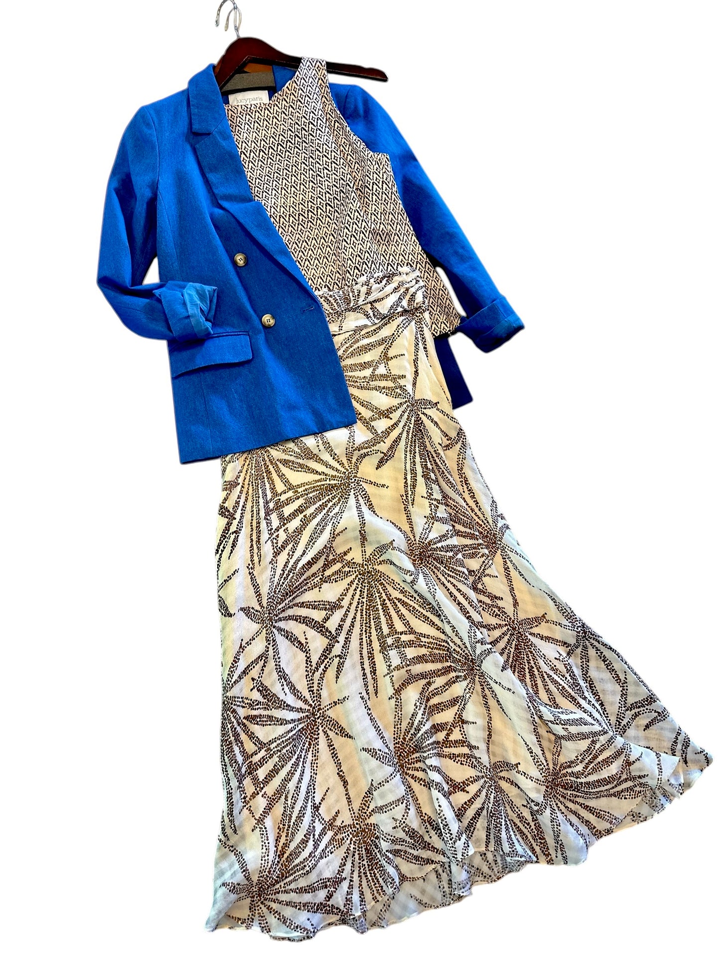 Fernanda Double Breasted Blazer in blue by Lucy Paris