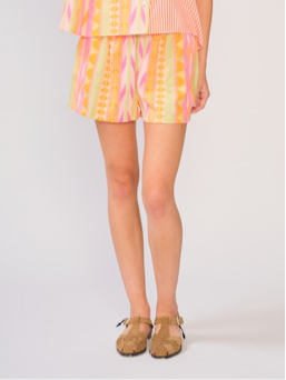 Benson Printed Short in pink driveway by dRA