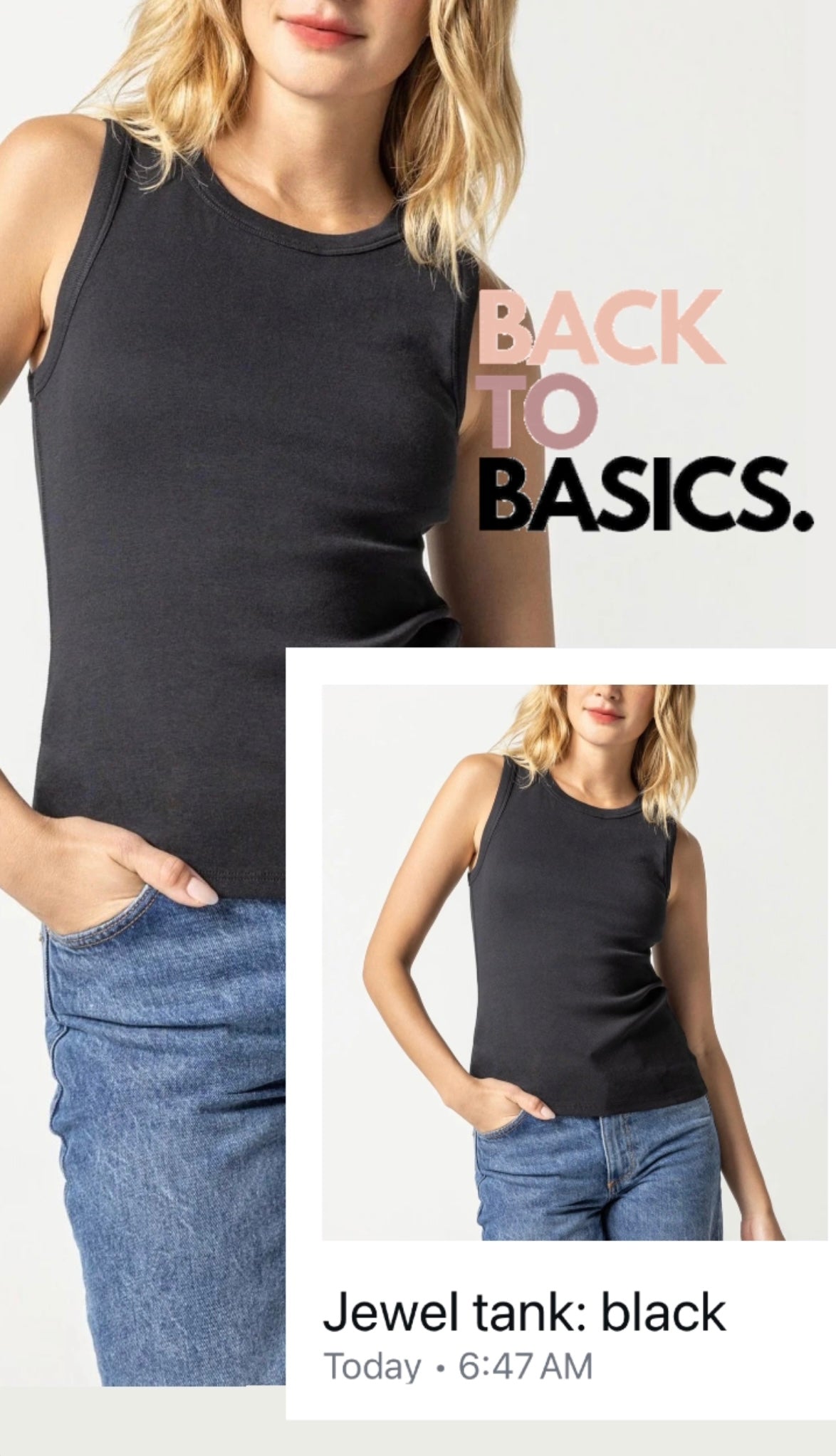 Jewel Tank in black by Lilla P