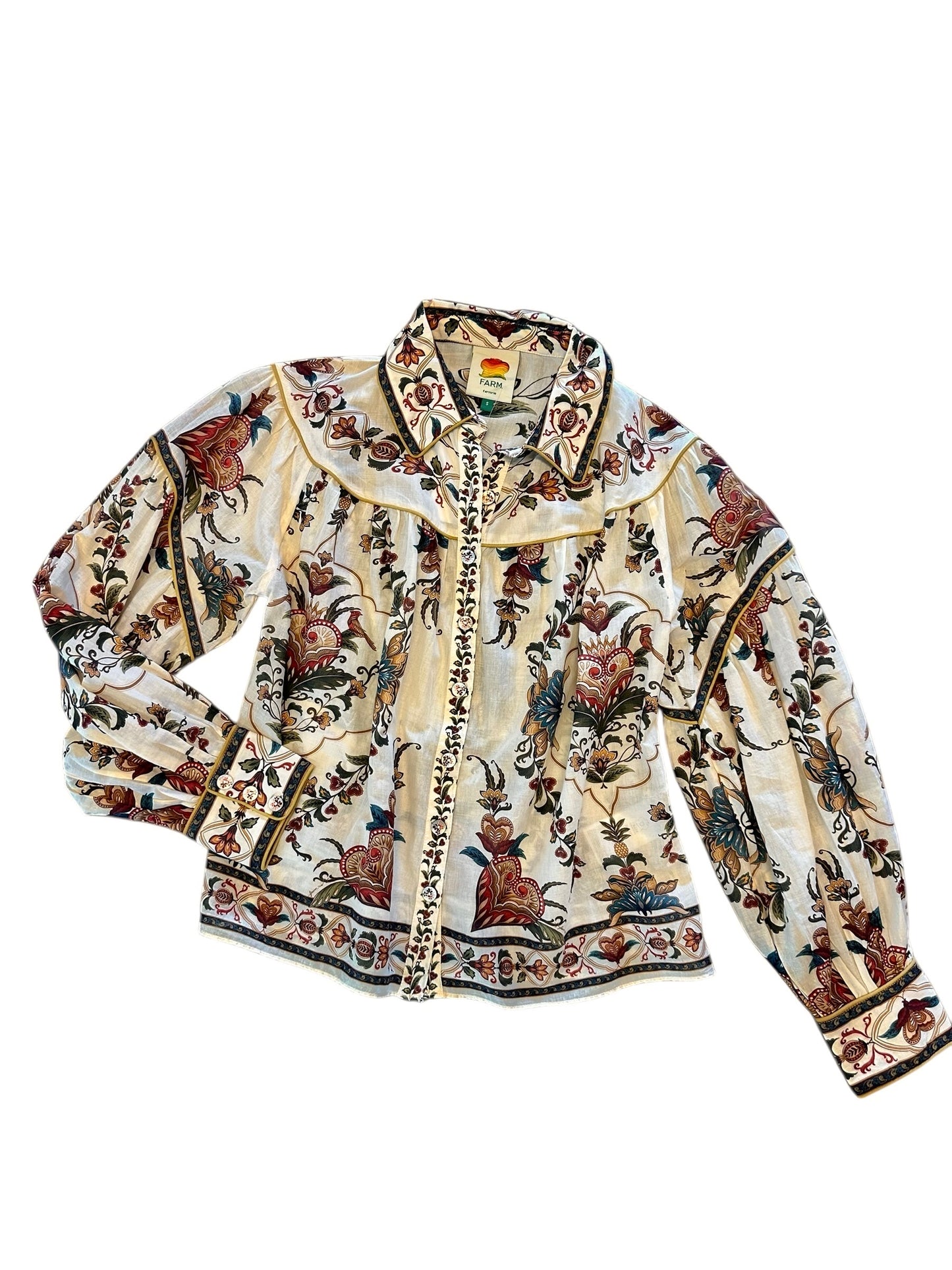 Majestic Hearts Blouse in cream by Farm Rio