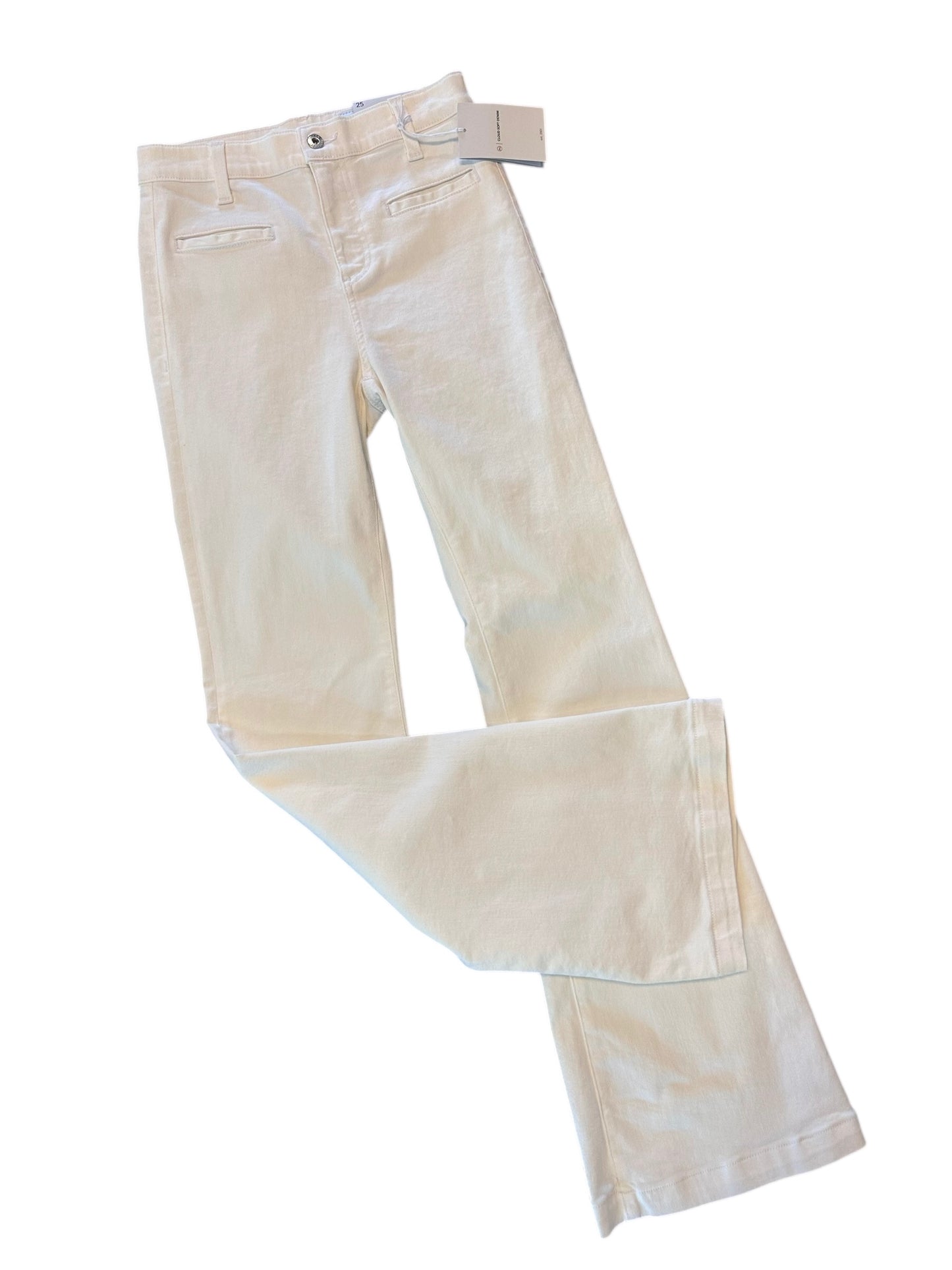 Desi High Rise Flare Jean in powder by AG