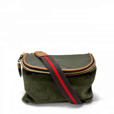 Mini Windbourne Crossbody in olive suede by Kempton