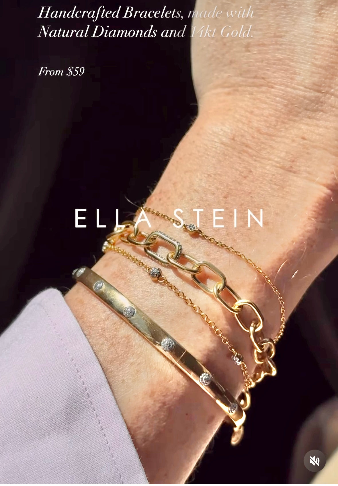 Lucky 7 Cuff Bracelet in gold by Ella Stein
