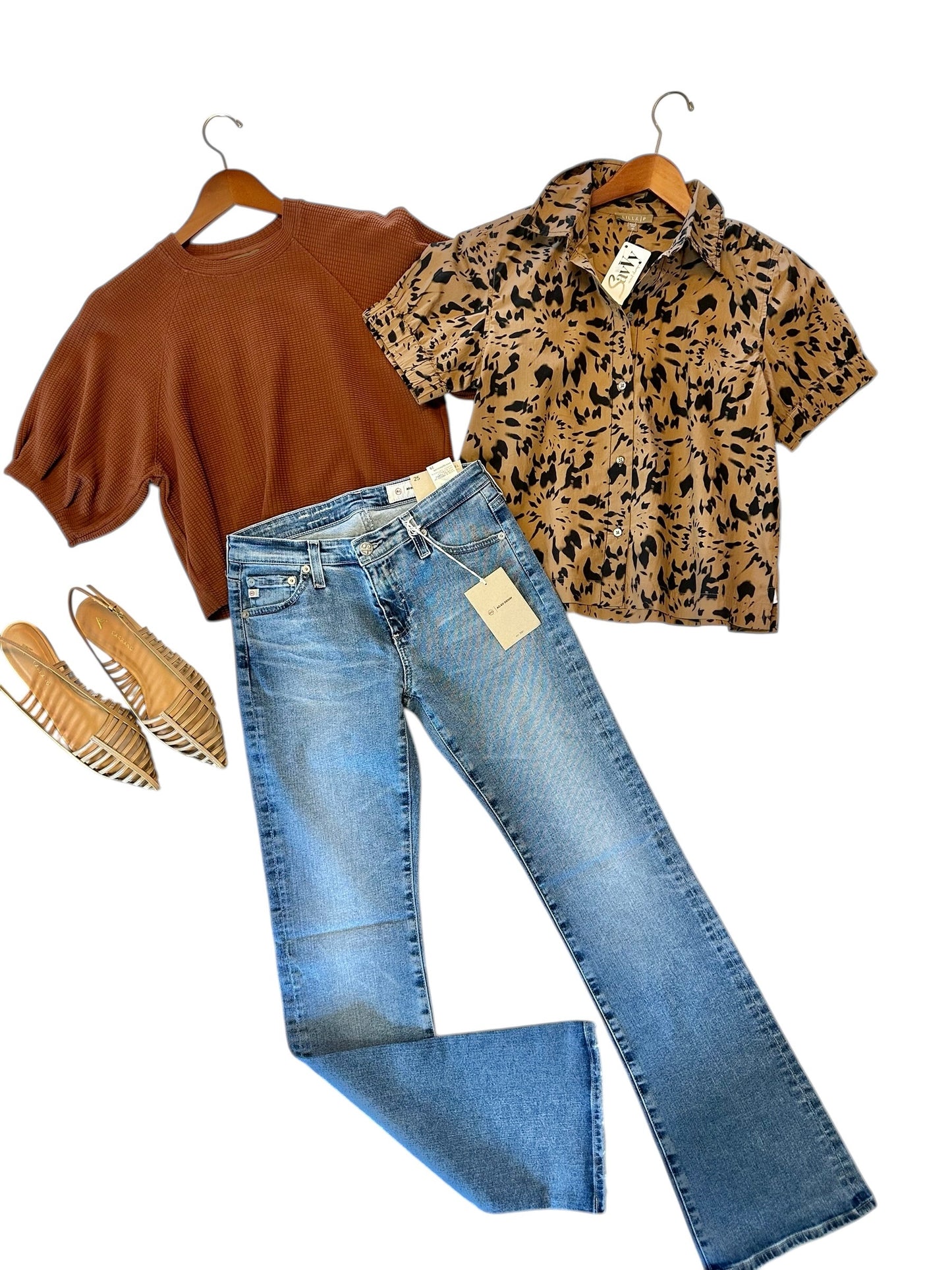 Elastic Cuff Button Down Top in animal floral by Lilla P