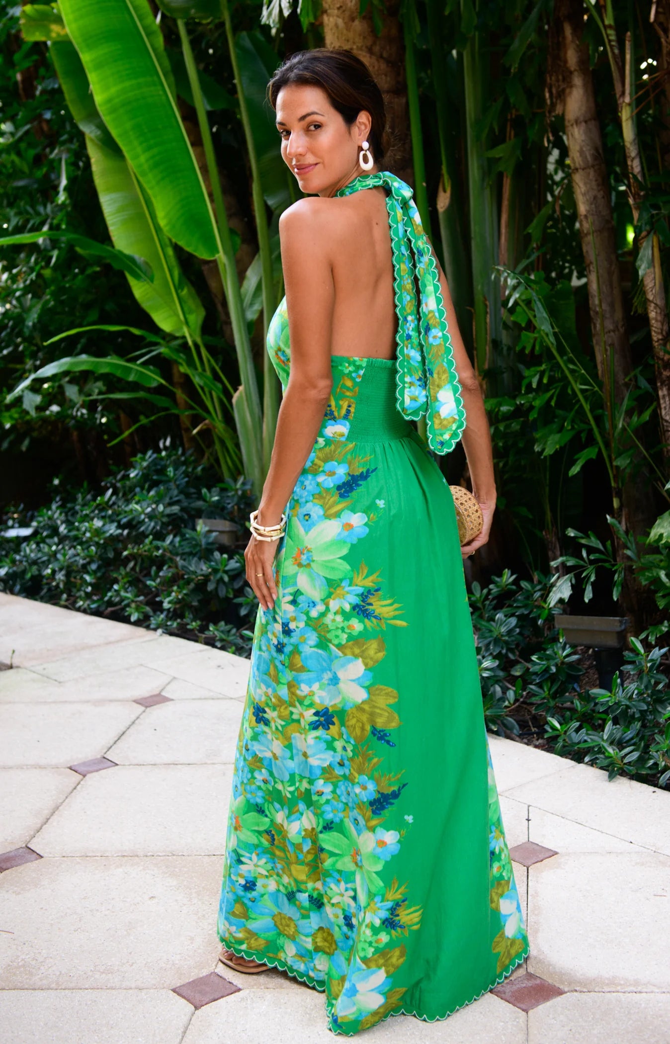 Aubrey Maxi Dress in hula print by Elizabeth James