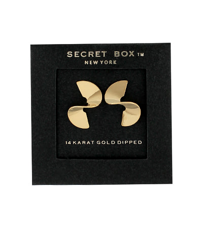 Twisted Cut Disc Earrings in gold by Secretbox