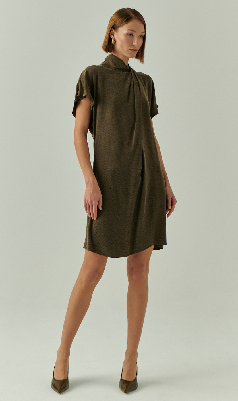 Martha Shift Dress in olive by Exquise