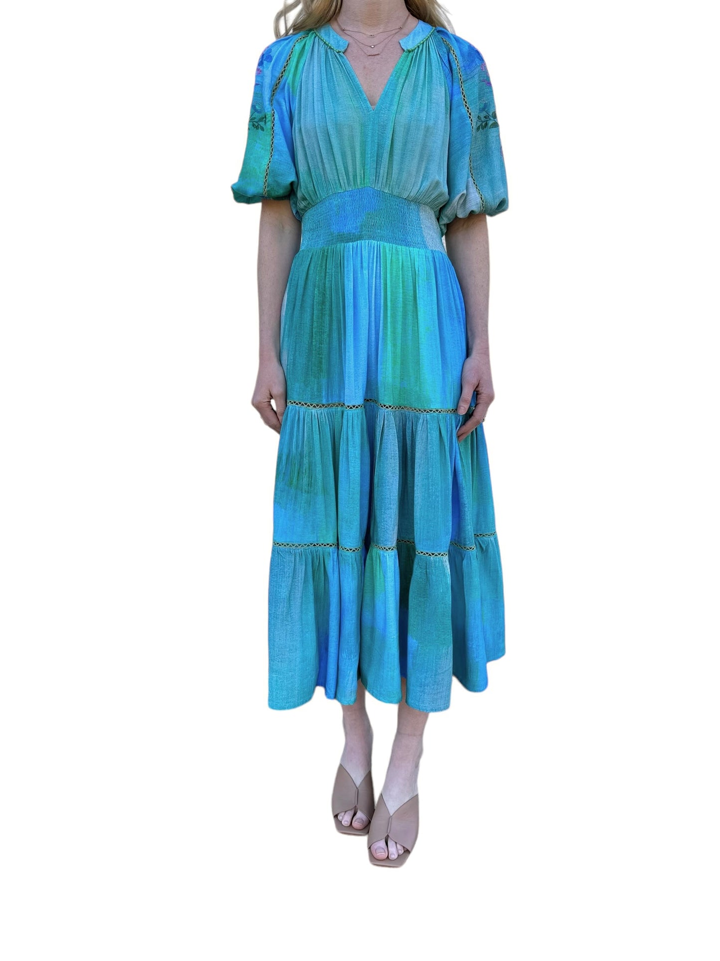 Brigitta Dress in blue/green by Blank