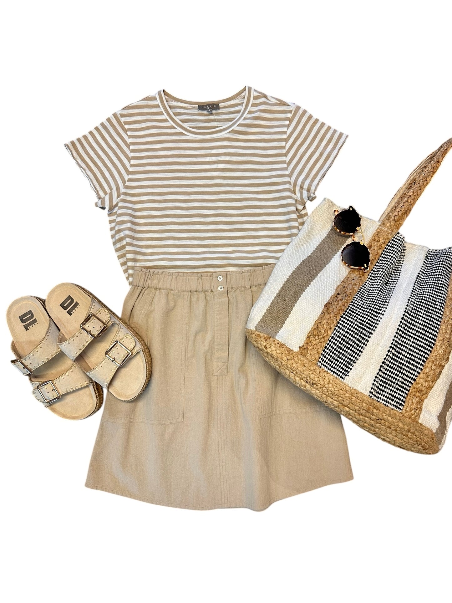 Round Hem Skirt in flax by Lilla P