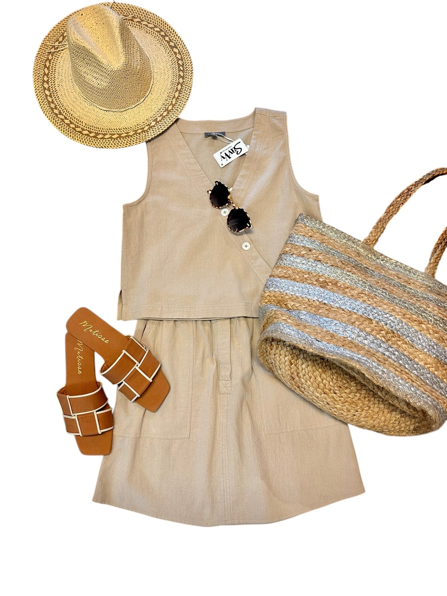Round Hem Skirt in flax by Lilla P