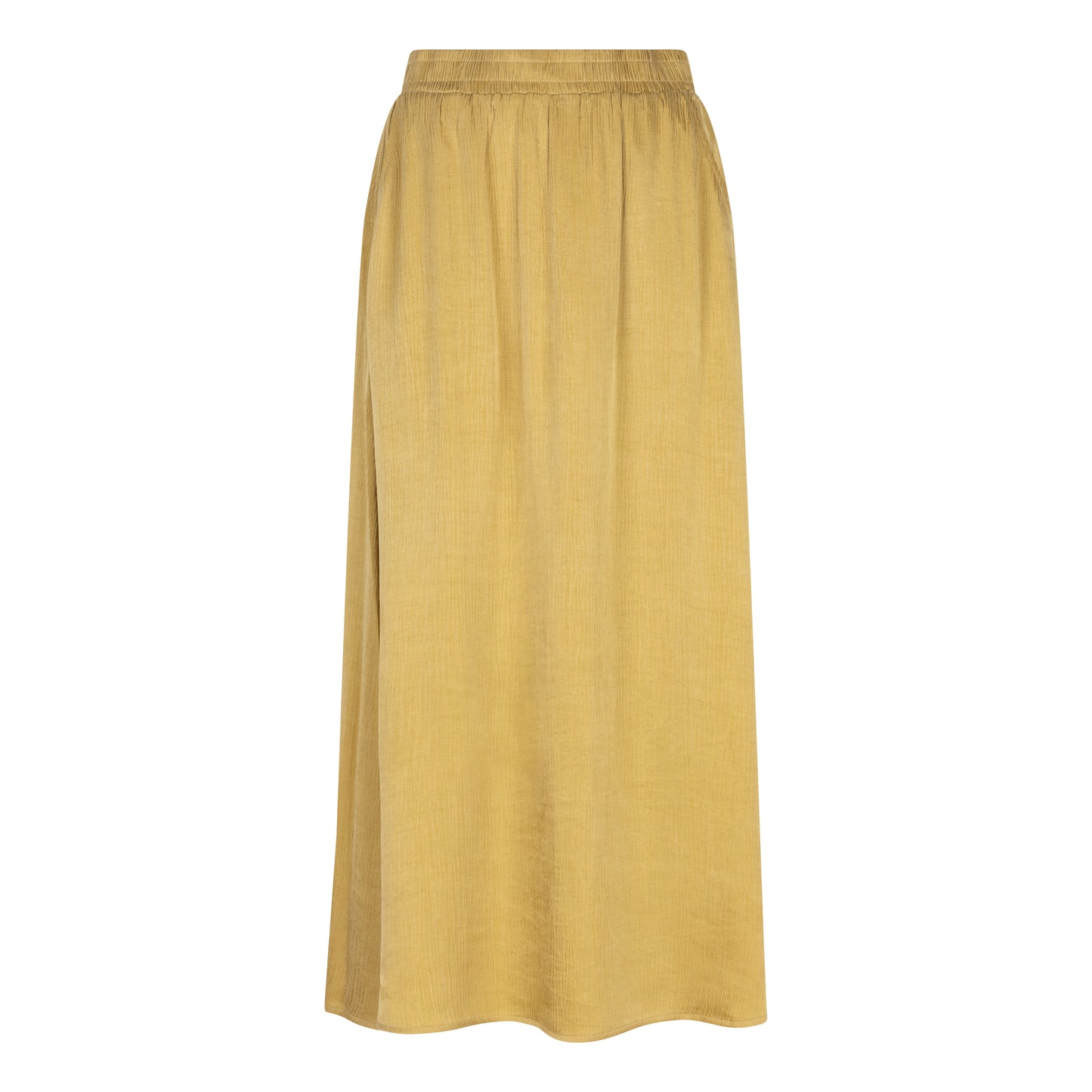 Long Cupro Crinkle Skirt in golden olive by Esqualo