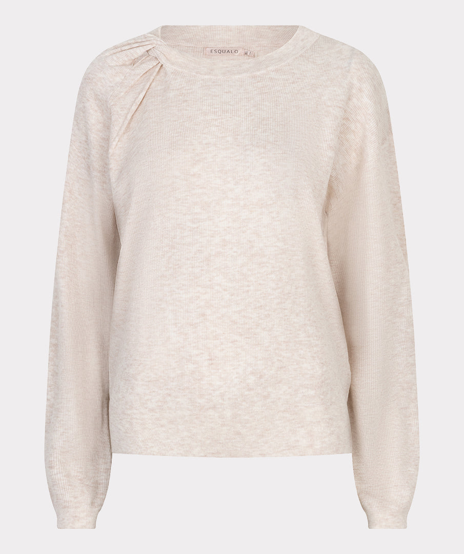 Long Sleeve Twisted Sweater in natural by Esqualo