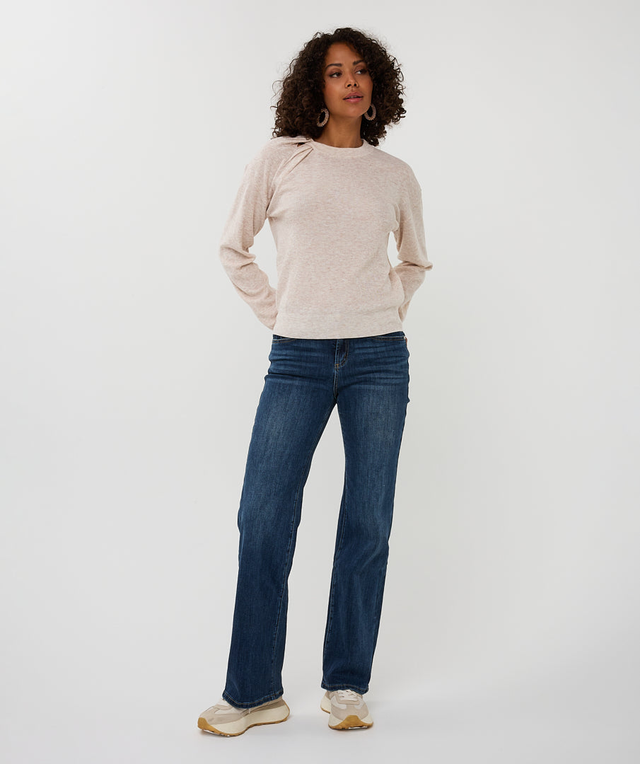 Long Sleeve Twisted Sweater in natural by Esqualo