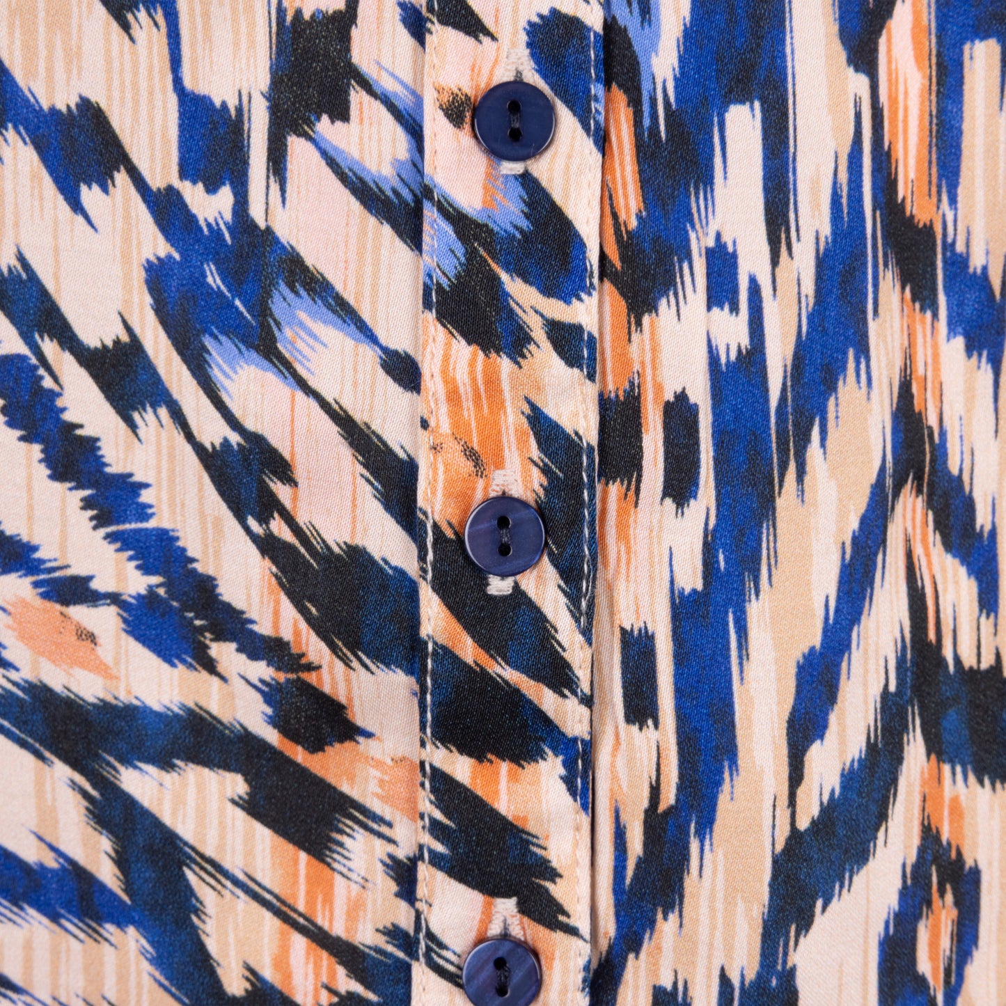 Long Sleeve Button Up Flow Print Blouse in blue multi by Esqualo