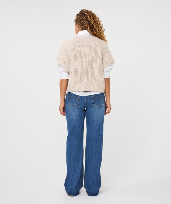 Open Weave Sweater Wrap in biscuit by Esqualo