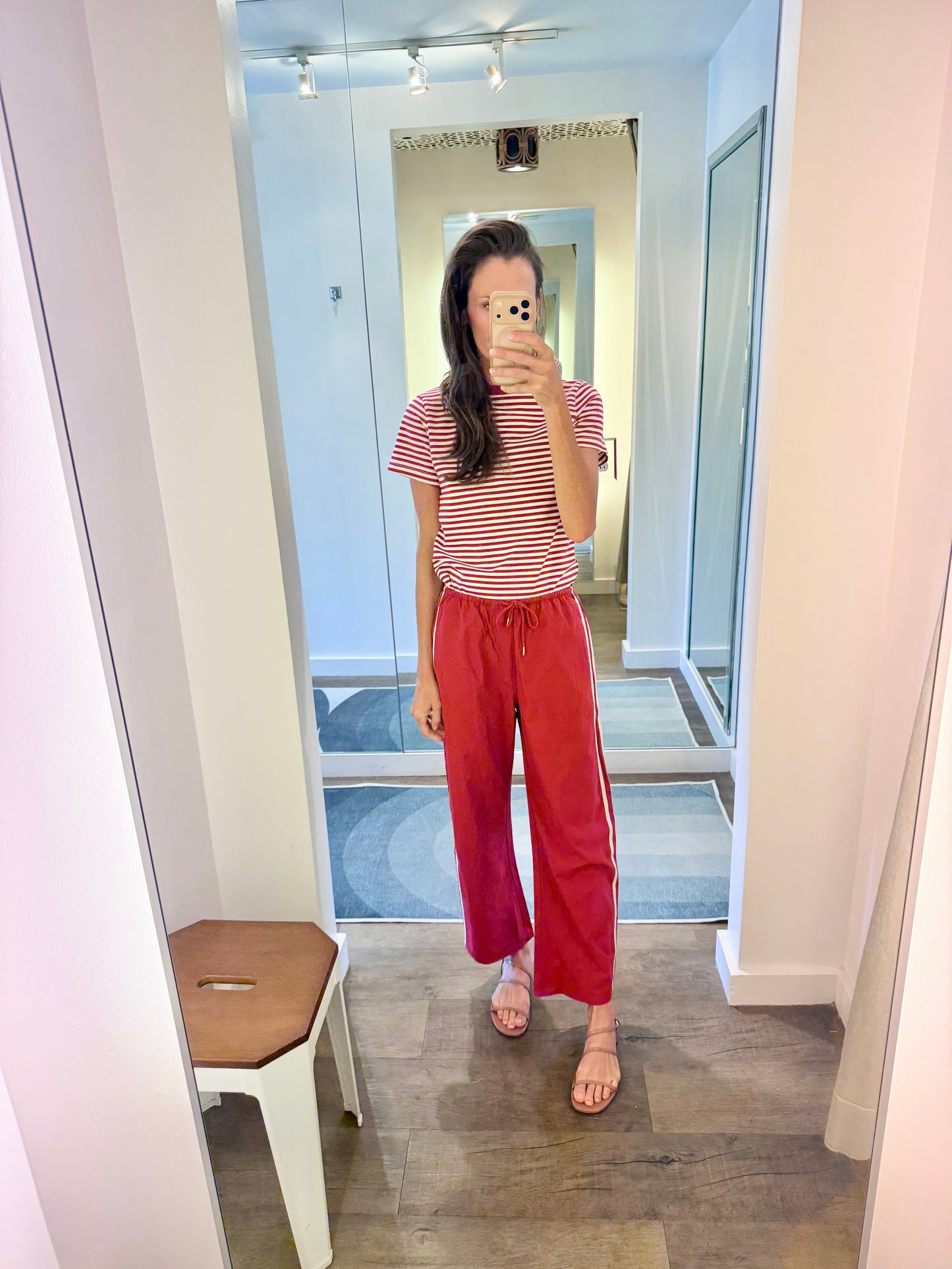 Alba Stripe Tee in red by Pistola