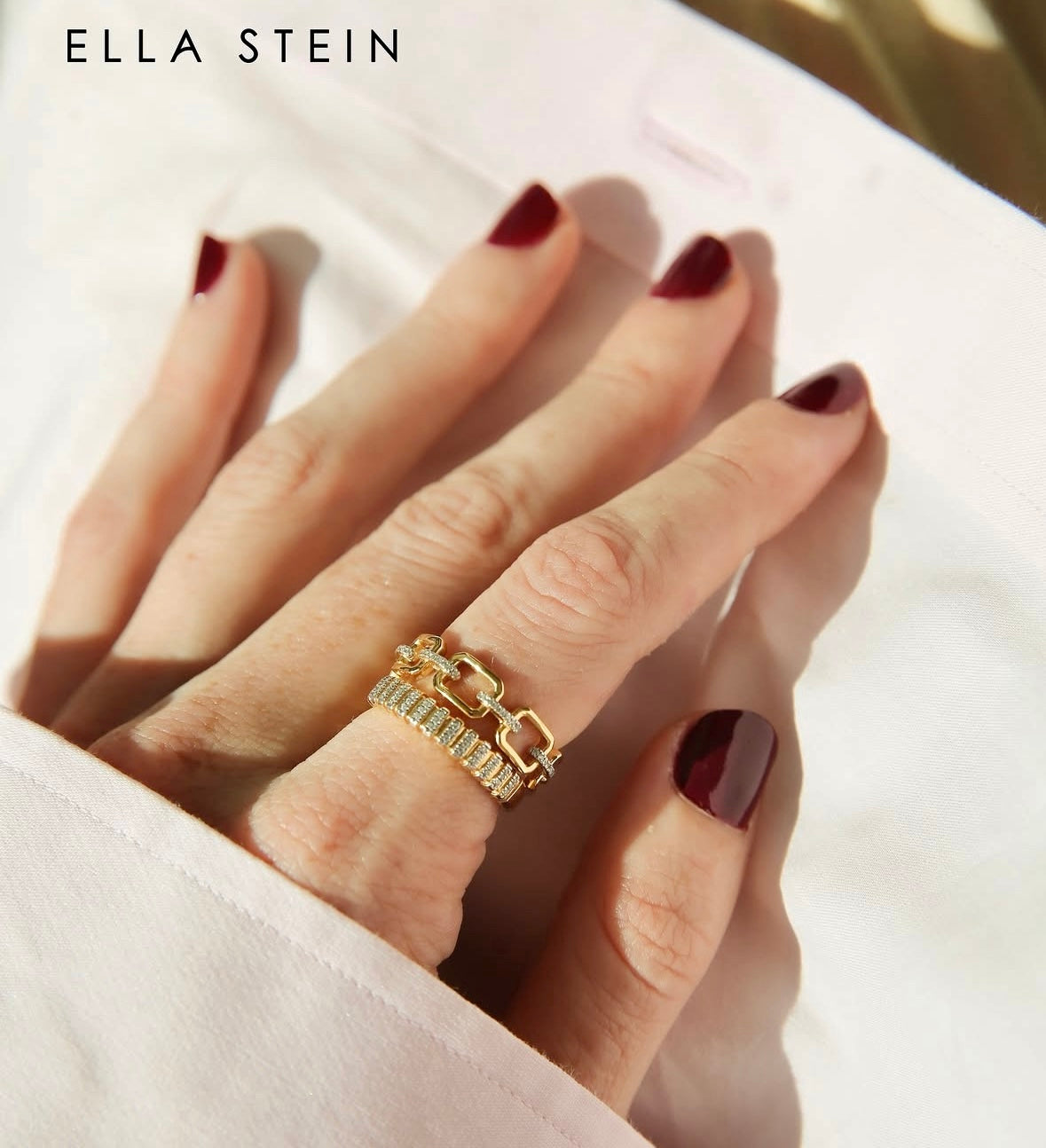 Let's Link Up Stackable Ring in gold (size 7) by Ella Stein