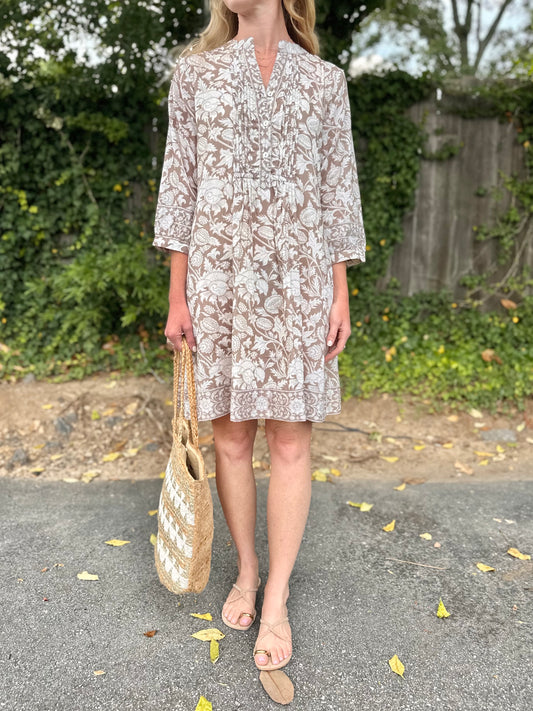 Maye Dynamic Floral Dress in natural birch by La Plage