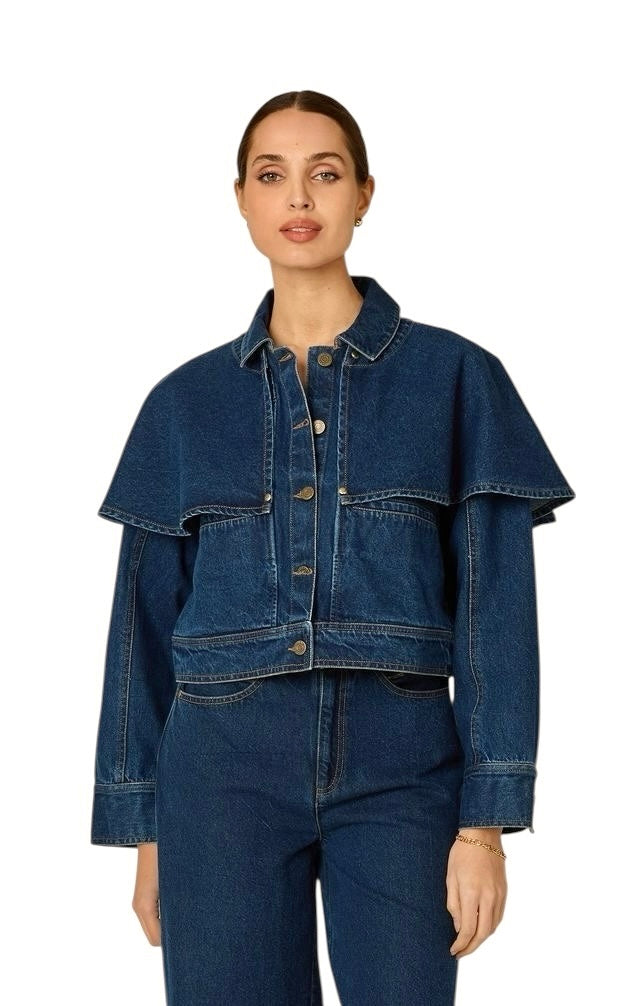 Clarke Jacket in dark denim by Cleobella
