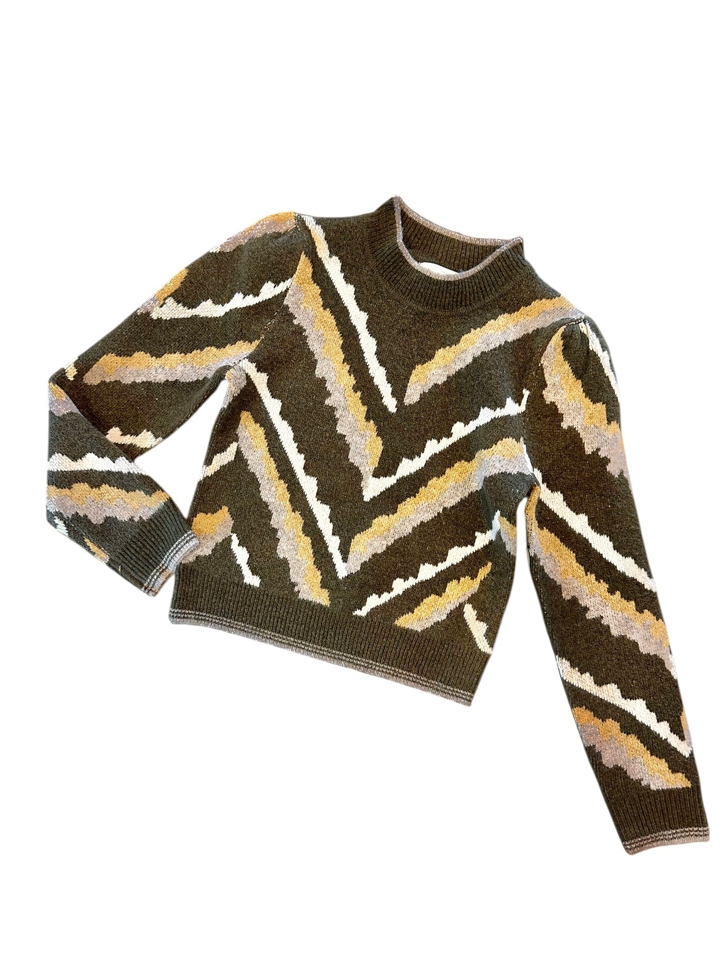 Paloma Printed Sweater in olive by Heartloom