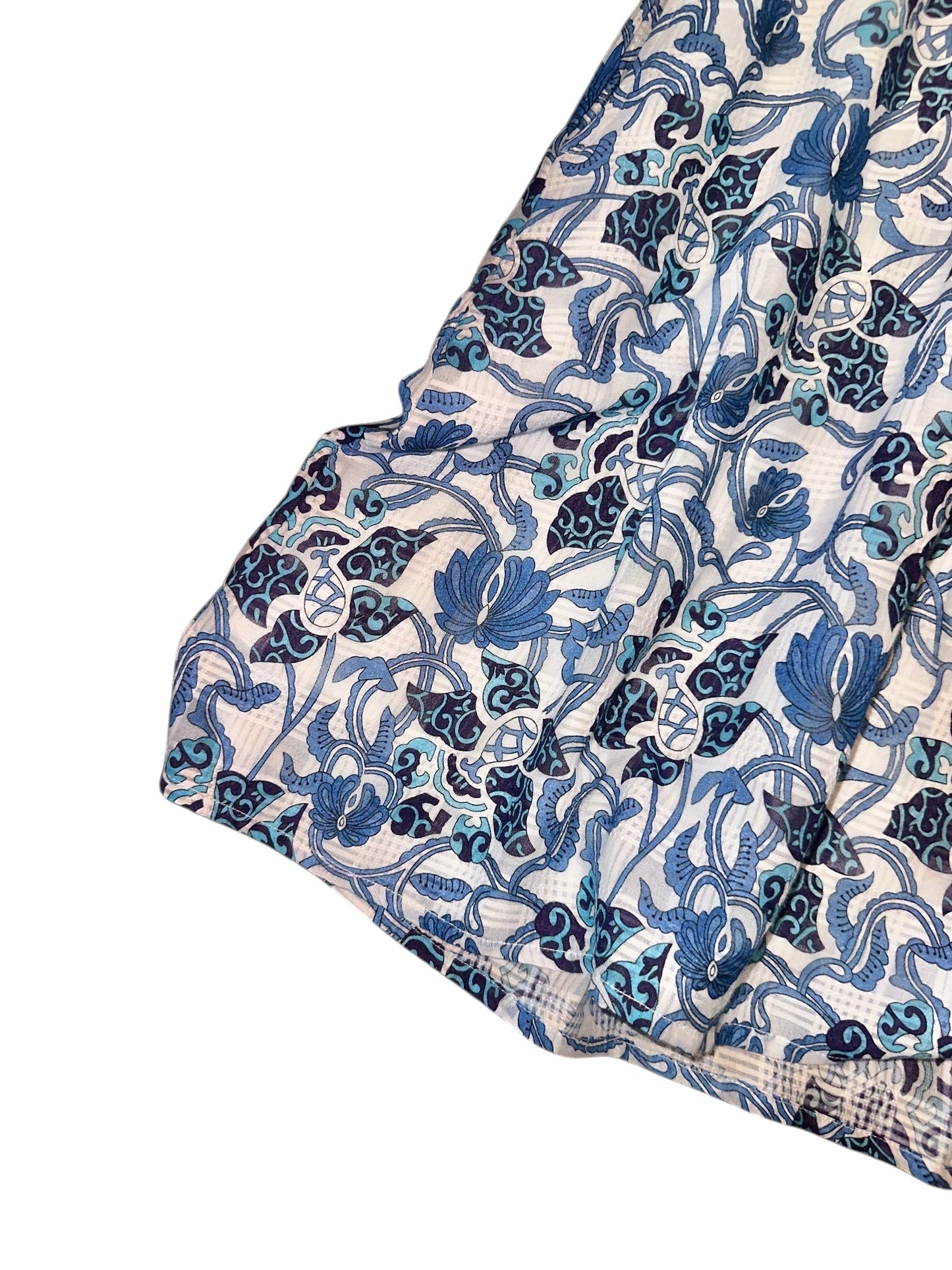 Vineyard Dress Vine Chinois in white/blues by La Plage