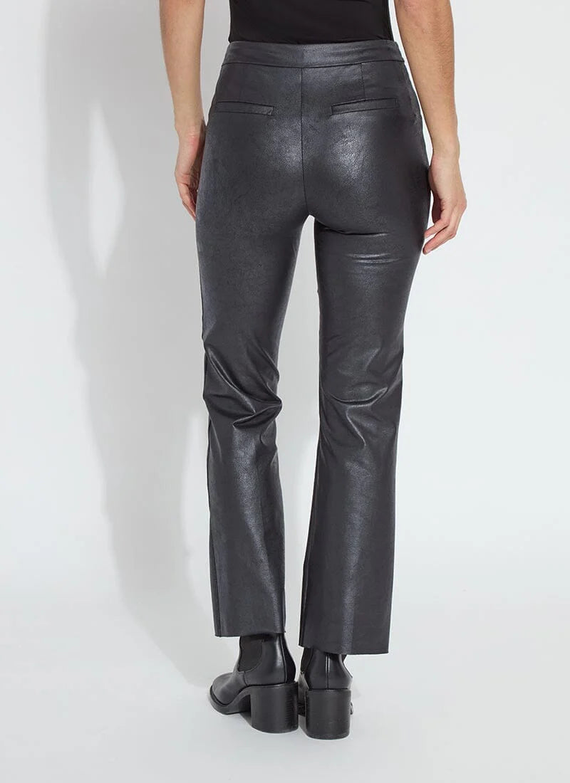 Elysse Foiled Vegan Leather Pant in black by Lysse