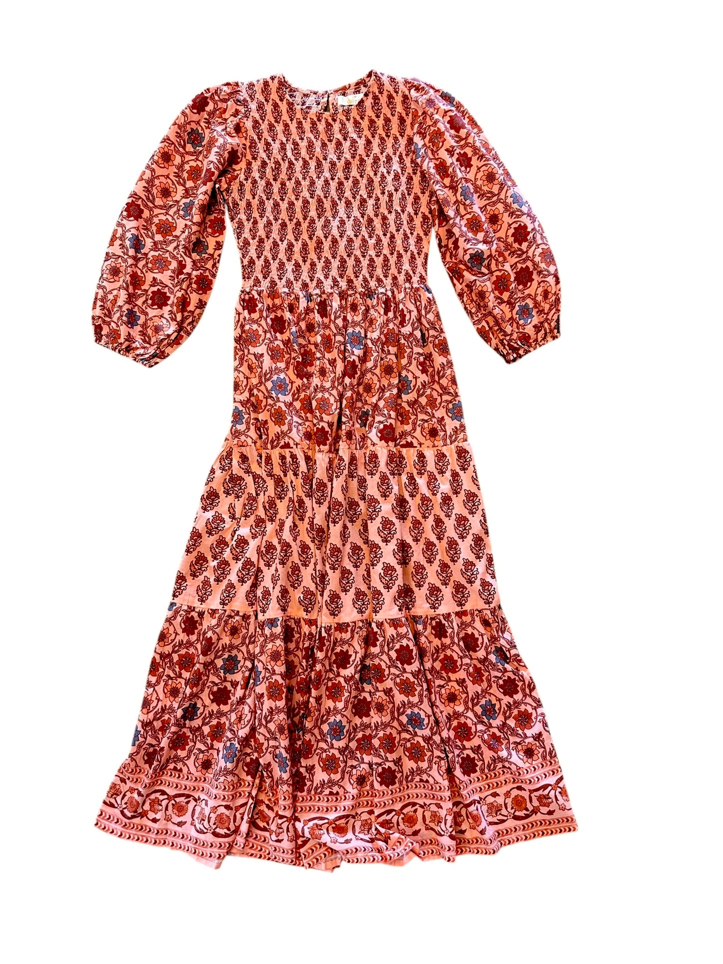 Melinda Long Sleeve Maxi Dress in creamy peach by Bindu