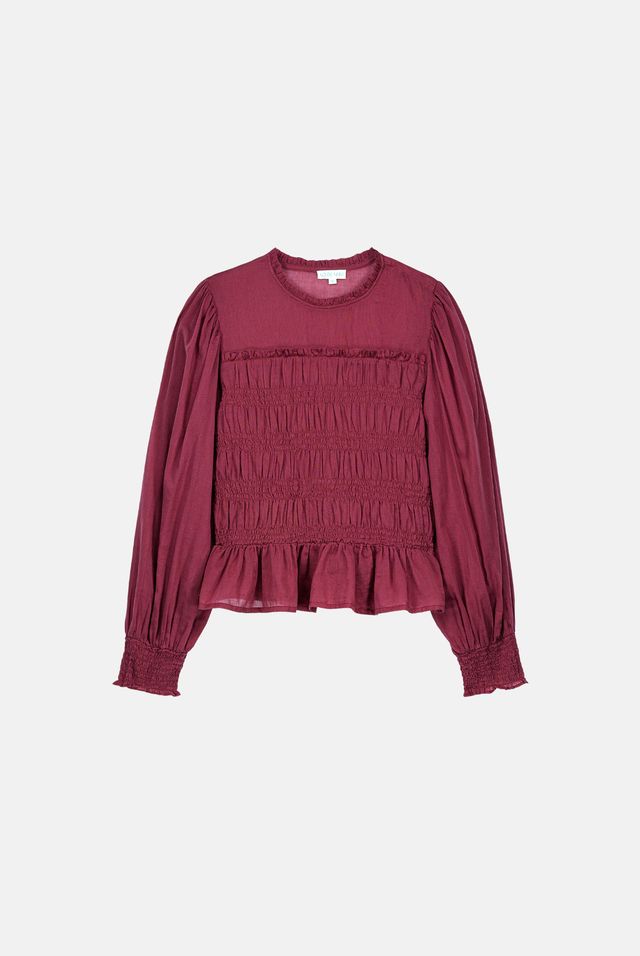 Haydee Smocked Top in grape by Louise Misha