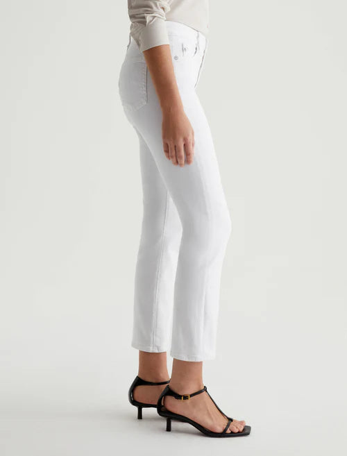 Mari High Rise Slim Straight Crop in gallery white by AG