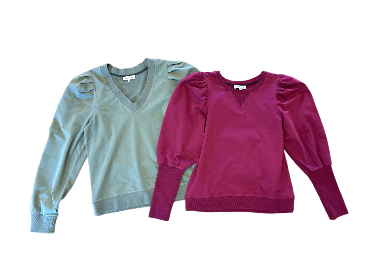 Sammi V-Neck Sweatshirt in slate green by Another Love