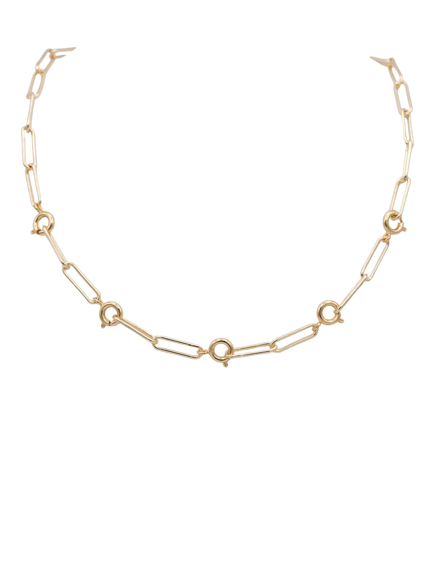 Charm Bar- Off the Hook Clasp Necklace in gold by Farrah B