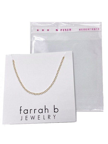 Charm Bar- Dainty Gold Filled Necklace Chain in gold by Farrah B