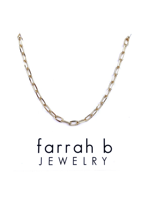 Charm Bar- Medium Chain Necklace in gold by Farrah B