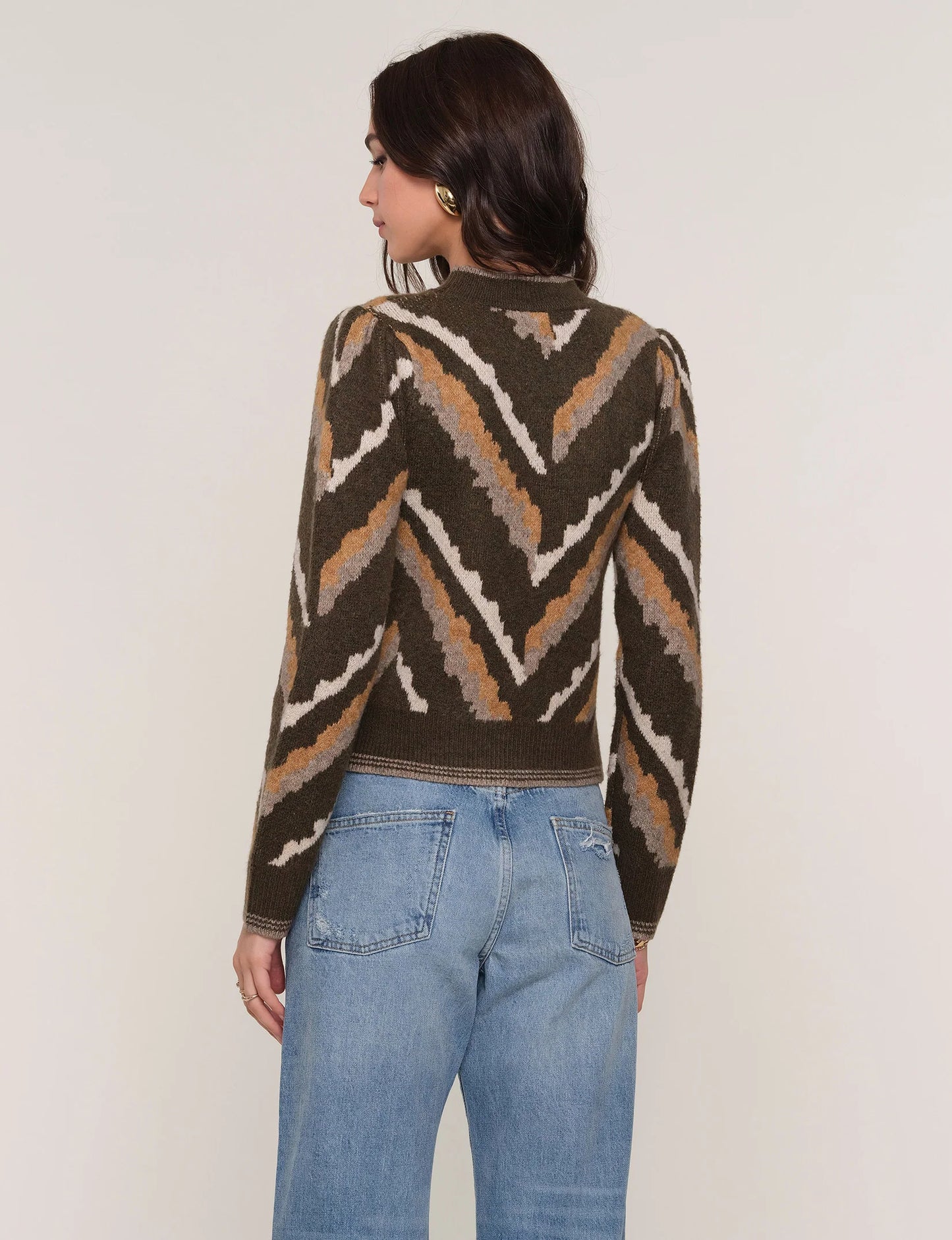 Paloma Printed Sweater in olive by Heartloom