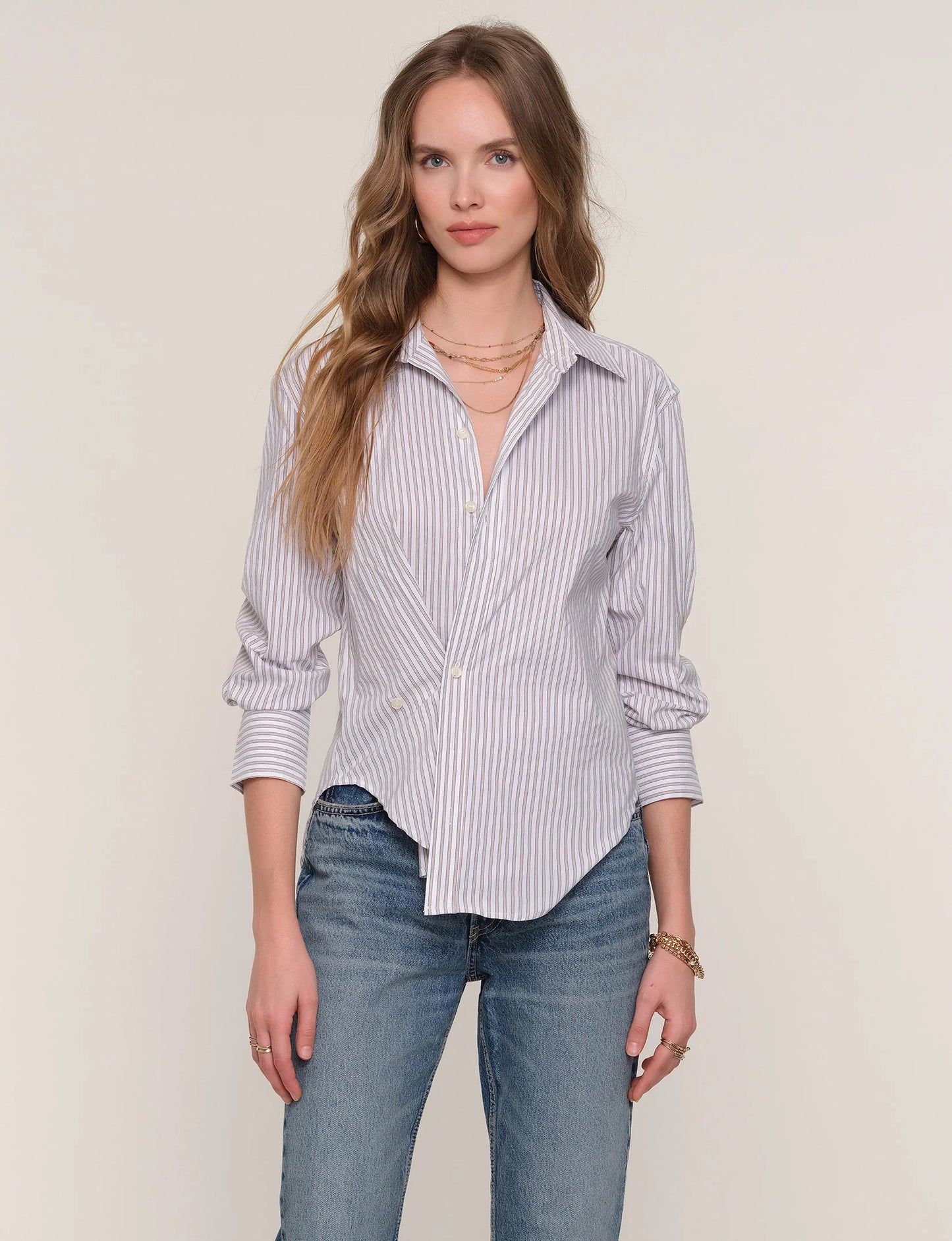 Solara Button Up Shirt in paper by Heartloom